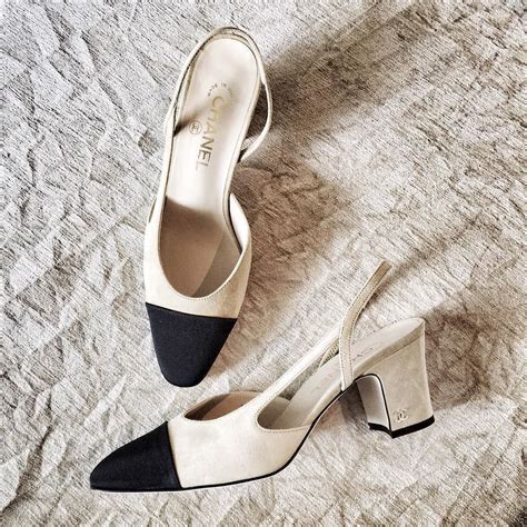 chanel pumps two tone|chanel two tone slingbacks.